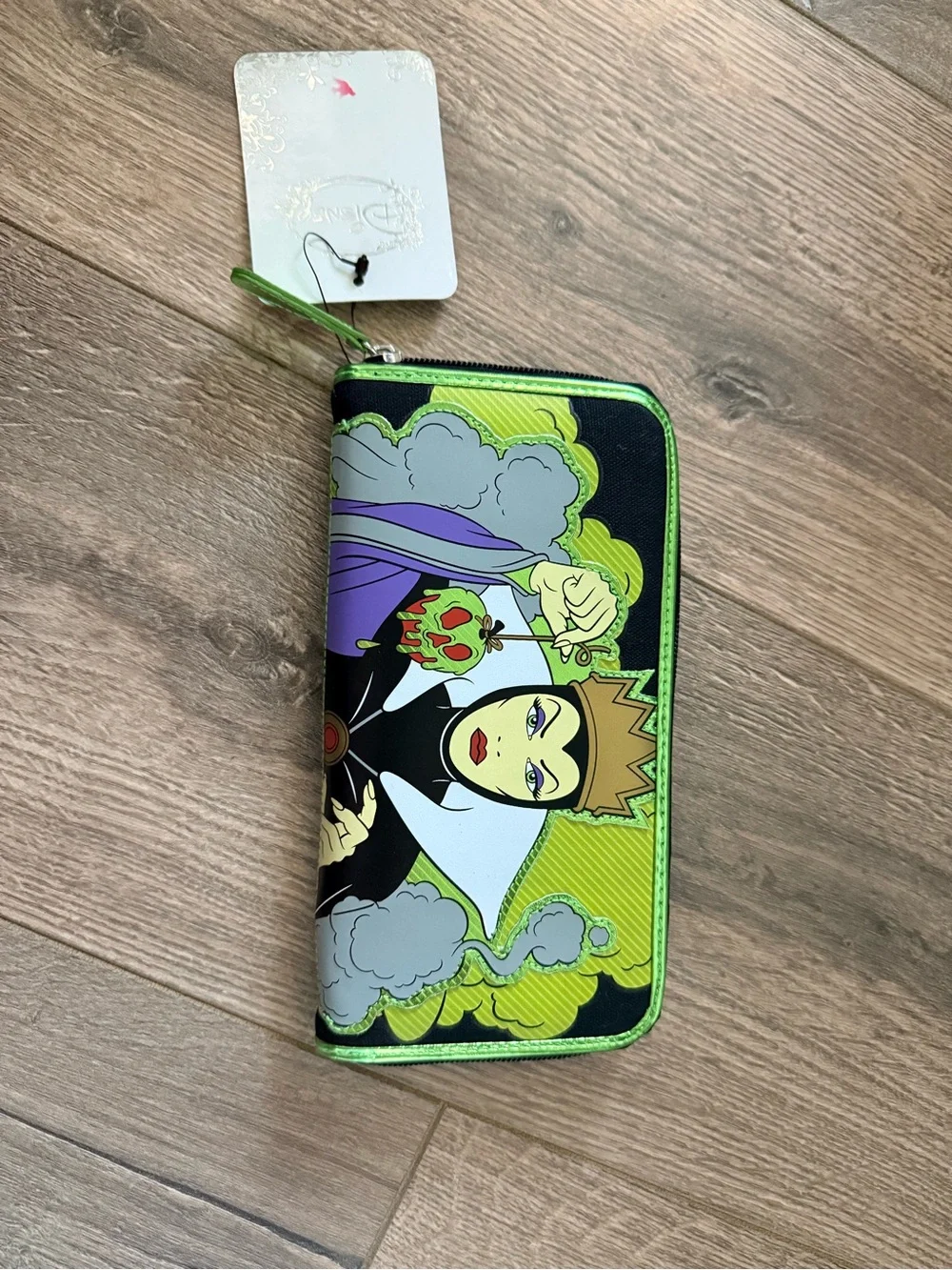 Disney Villains Evil Queen Zip Around Wallet in Black, Green, Purple